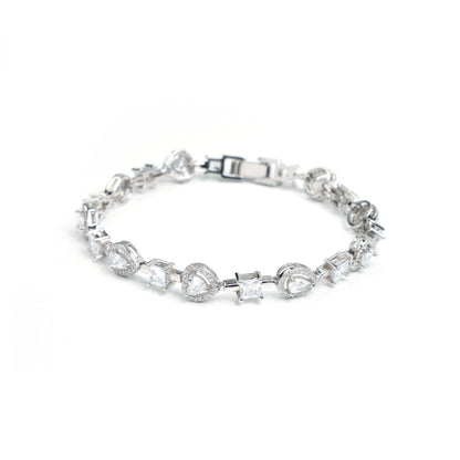 White Heart Solitaire Bracelet