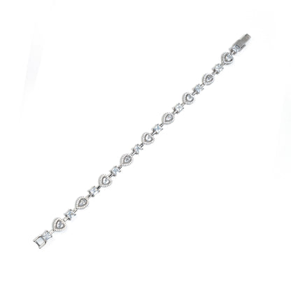 White Heart Solitaire Bracelet