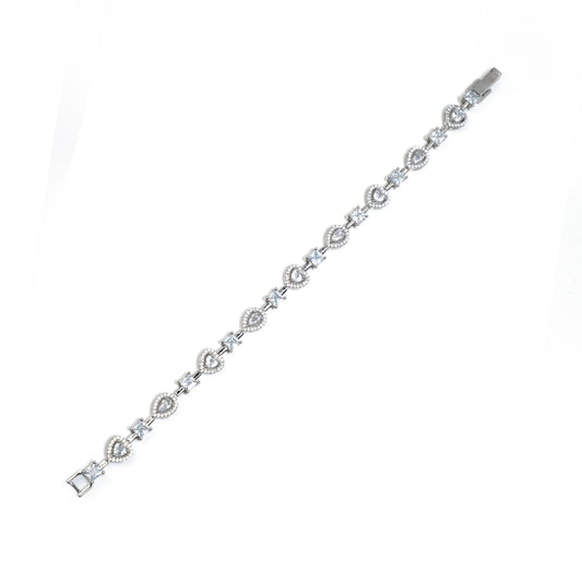 White Heart Solitaire Bracelet