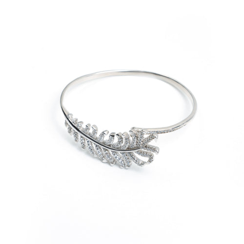 Narrow 18K Gold Diamond Bangle