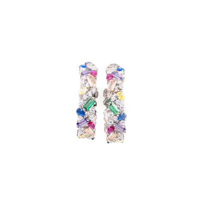Rainbow Moissanite Statement Earrings