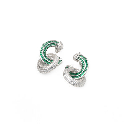 Conical Green Spiral Earrings