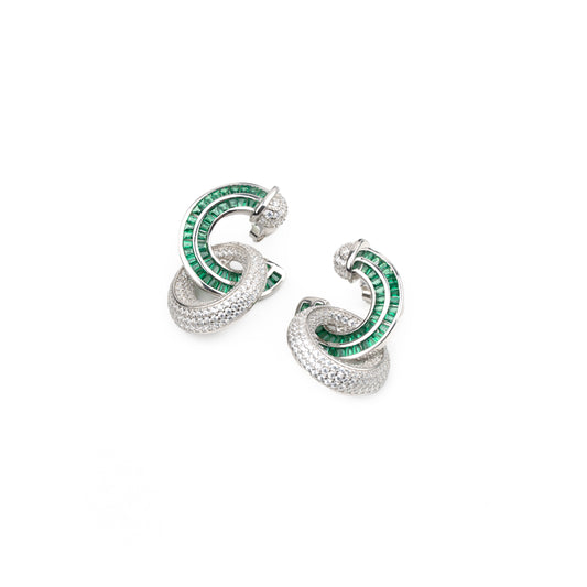 Conical Green Spiral Earrings