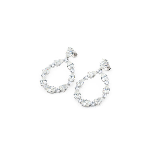 Elara Pear-Drop Hoop Earrings