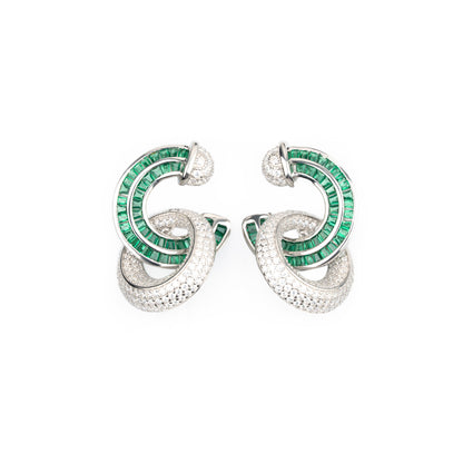 Conical Green Spiral Earrings